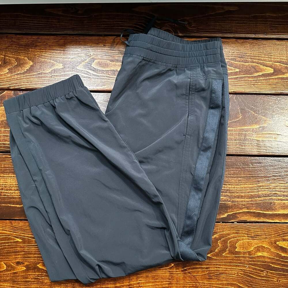 Athleta Black Pull-On Athletic Track Pants with Side Stripe Size 14